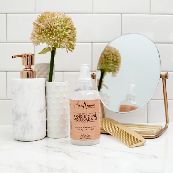 Shea Moisture Curly Hair Products, Coconut & Hibiscus Bundle Includes Frizz Free Curl Mousse 7.5 Fl Oz, Curl Enhancing Smoothie 12 Oz, Hold & Shine Mo - Image 7