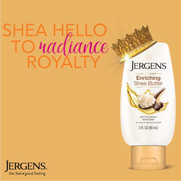 Jergens Shea Butter Deep Conditioning Moisturizer, Travel Size Deep Conditioning Moisturizer, 3X More Radiant Skin, 3 Ounces, with Pure Shea Butter, D - Image 3