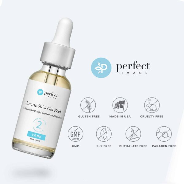 Lactic 50% Gel Peel, Chemical Peels for Face Breakout Scars, Chemical Exfoliant for Face, Strength Level 2, 1.0 fl oz. e, 30 mL ? Perfect Image - Image 6