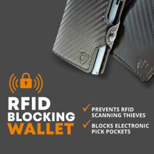 Card Blocr Pop Up Credit Card Wallet, RFID Blocking Credit Card Holder for men, Cool Wallets for Men in Carbon Wallet Design, Compact Card Holder Wall - Image 7