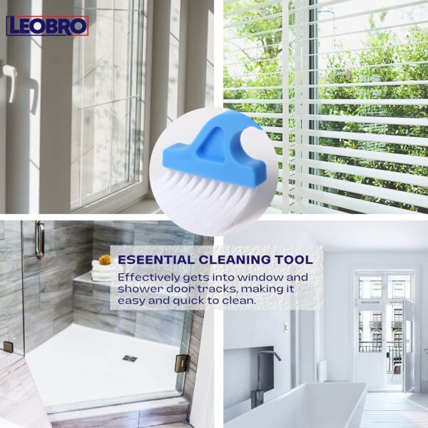 LEOBRO Hand-held Groove Gap Cleaning Tools Door Window Track Cleaning Brushes Air Conditioning Shutter Cleaning Brushes Pack of 4 - Image 2