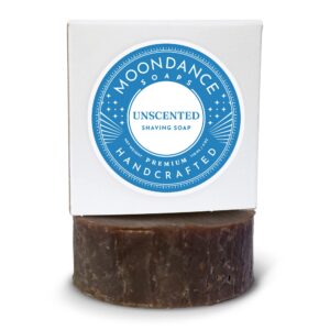 MOONDANCE SOAPS Shaving Soap - Unscented Shave Bar Soap - 4 oz bar More - Image 1