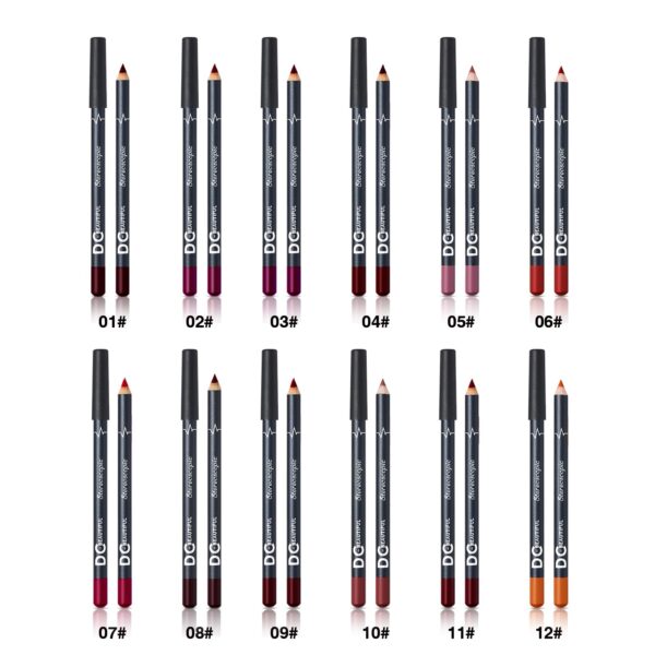 DC-BEAUTIFUL 12Pcs Lot Set 12 Colors Lip Liner Pencil Waterproof Non-marking Matt Velvet Lipstick Pen, Professional Long Lasting Lipliner Set with Sha - Image 6
