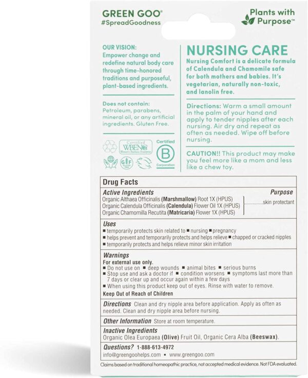 Green Goo All Natural Nursing Comfort Salve for Breastfeeding Cracked and Sore Nipples, 1.82 Ounce Large Tin - Image 6