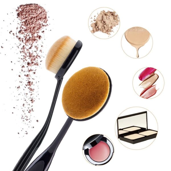 Duorime New 7pcs Black Oval Toothbrush Makeup Brush Set Cream Contour Powder Concealer Foundation Eyeliner Cosmetics Tool ? - Image 5