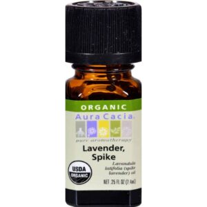 Aura Cacia Organic Essential Oil, Lavender Spike, 0.25 Fluid Ounce - Image 1