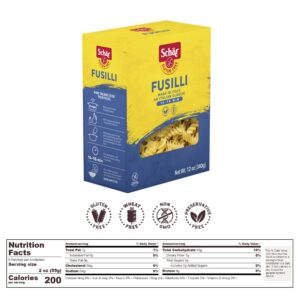 Schar - Pasta Fusilli- Certified Gluten Free - No GMO's, Wheat or Preservatives - (12 oz) 5 Pack - Image 2