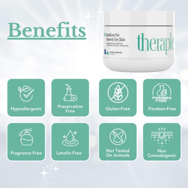 THERAPLEX Emollient Cream for Dry Skin - No Parabens or Preservatives, Noncomedogenic, Fragrance-free, Dermatologist Recommended - Long-lasting Moistu - Image 4