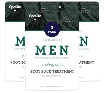 Spa Life Men’s Cooling Mint Foot Repair Balm and Moisturizing Socks Set – Revitalizing Hydrating Foot Mask for Soothing Tired, Achy Feet and Softening