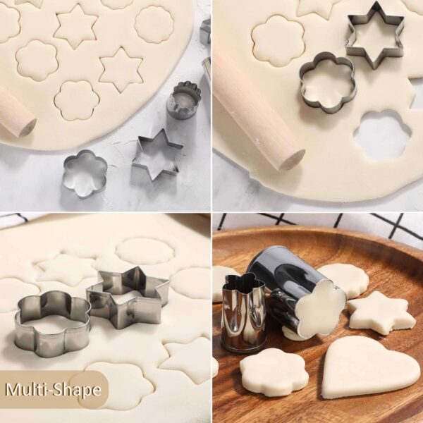 Oneleaf Stainless Steel Cutter Shapes Set,20pcs,Vegetable,Fruit,Mini Pie,Doughnut/Donut,Sandwich,Biscuits,Cookie Metal Easter Fun Cutter Model,For Bak - Image 3