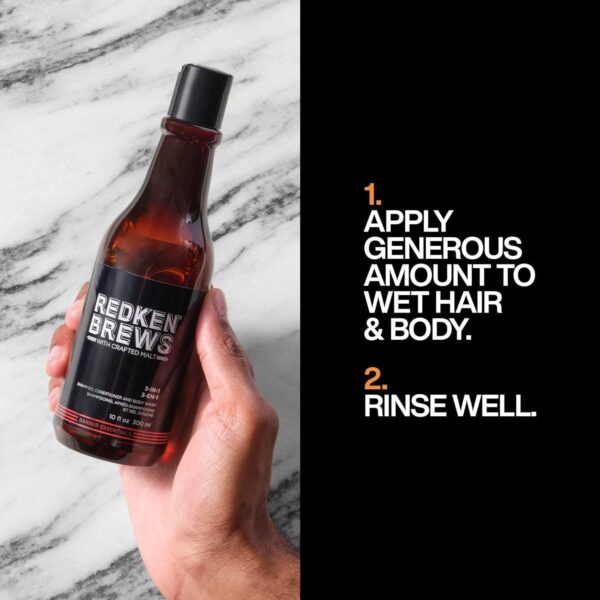 Redken Brews 3-IN-1 Shampoo For Men, Shampoo, Conditioner And Body Wash, Mens Shampoo 10.1 fl. oz - Image 3