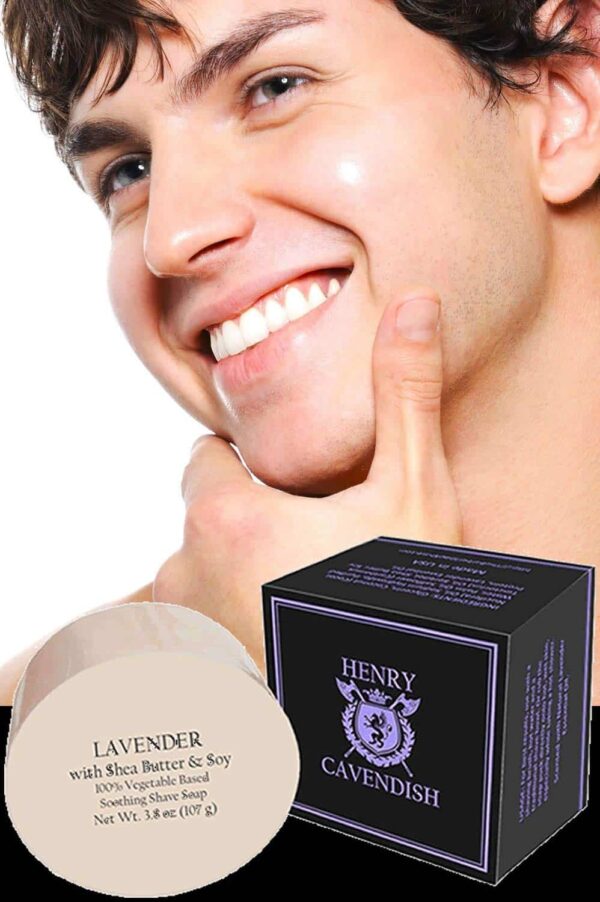 Henry Cavendish Lavender Shaving Soap with Shea Butter & Coconut Oil. Long Lasting 3.8 oz Puck Refill. Mens Shave Soap. All Natural. Rich Lather, Smoo - Image 2