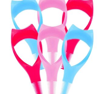 TecUnite 6 Pieces 3 in 1 Eyelashes Tools Mascara Shield Applicator Guard Eyelash Guide for Makeup, 3 Colors