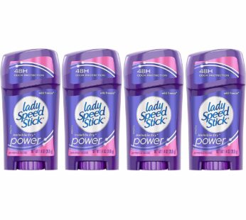 Lady Speed Stick Invisible Dry Antiperspirant & Deodorant, Wild Freesia, 1.4 Ounce (Pack of 4)