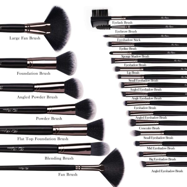 Real Perfection Makeup Brushes 24pcs Makeup Brush Set Premium Synthetic Powder Foundation Contour Blush Concealer Eye Shadow Blending Liner Make Up Br - Image 2