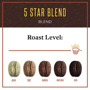 San Diego Coffee 5 Star Blend, Dark Roast, Whole Bean Coffee, 5-Pound Bag Caf? en grano tostado - Image 3