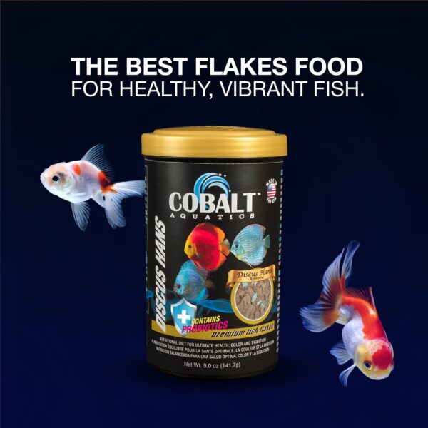 Cobalt Discus Hans Flake, 5 oz - Advanced Nutrition for Discus Fish | Salmon Meal | Probiotics & Blue Flakes for Health | Won't Cloud Water - Image 4