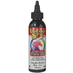 Unicorn SPiT 5770010 Gel Stain and Glaze, Midnight's Blackness 4.0 FL OZ Bottle, 4 - Image 1