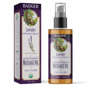 Badger - Aromatherapy Massage Oil, Lavender with Bergamot & Balsam Fir, Certified Organic with Essential Oils, 4 fl oz - Image 3