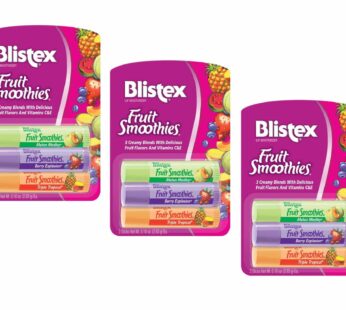 Blistex Fruit Smoothies Lip Moisturizers 3 Sticks 0.10 oz each Pack of 3