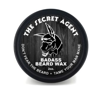 Badass Beard Care Beard Wax for Men – The Secret Agent Scent, 2 oz – Softens Beard Hair, Leaves Your Beard Looking and Feeling More Dense