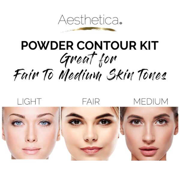 Aesthetica Cosmetics Contour and Highlighting Powder Foundation Palette/Contouring Makeup Kit; Easy-to-Follow, Step-by-Step Instructions Included - Image 3