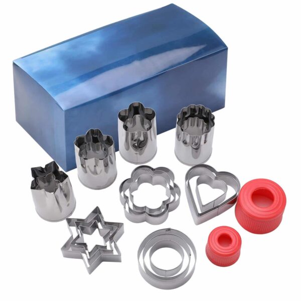 Oneleaf Stainless Steel Cutter Shapes Set,20pcs,Vegetable,Fruit,Mini Pie,Doughnut/Donut,Sandwich,Biscuits,Cookie Metal Easter Fun Cutter Model,For Bak
