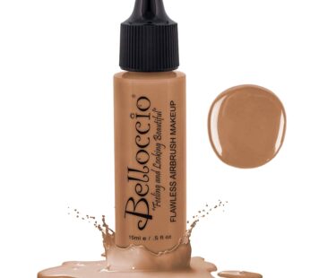 Belloccio’s Professional Cosmetic Airbrush Makeup Foundation 1/2oz Bottle: Golden Tan- Medium Yellow Undertones