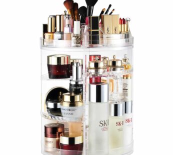 AMEITECH Makeup Organizer, 360 Degree Rotating Adjustable Cosmetic Storage Display Case with 8 Layers Large Capacity, Fits Jewelry, Makeup Brushes, Li