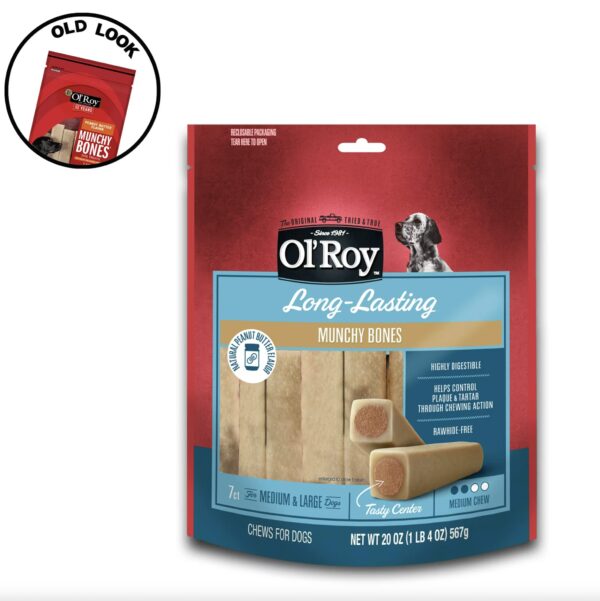 Ol' Roy Munchy Bone Peanut Butter flavor 20 oz 2 pack - Image 2