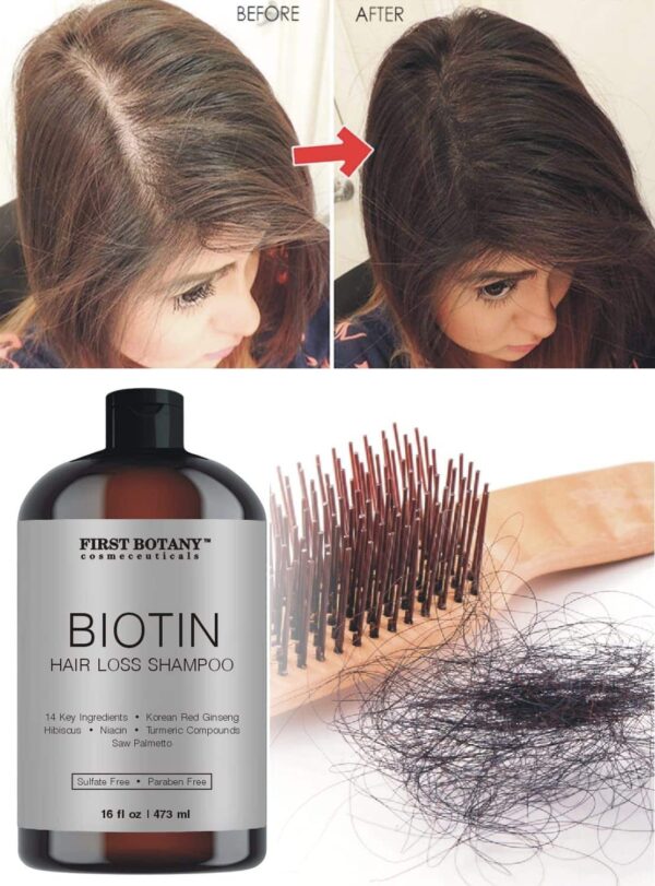 First Botany Cosmeceuticals, Hair Regrowth and Anti Hair Loss Shampoo 16 fl oz, with DHT blockers- Daily Hydrating, Detoxifying, Volumizing Shampoo Fo - Image 2