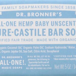 Dr. Bronners Castile Baby Unscented Bar Soap, 5 OZ - Image 1