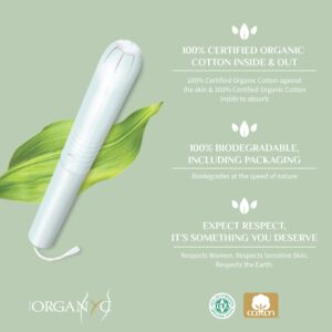 Organyc 100% Certified Organic Cotton Tampons, Bio-Based Eco-Applicator, 16 Count (Pack of 1) - Image 4