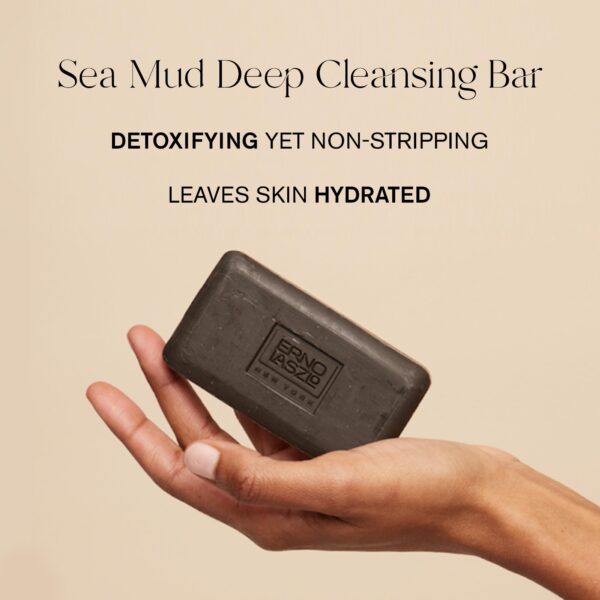 Erno Laszlo Sea Mud Deep Cleansing Bar for Skincare, Charcoal Cleansing Face Bar Purifies, Unclogs Pores, Absorbs Excess Oil, 3.4 Oz, Black - Image 2