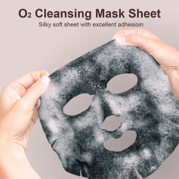 Purederm Deep Purifying Black O2 Bubble Mask Volcanic (10 Pack) - Bubble Face Sheet Mask for Purifying & Brightening - Image 4