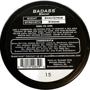 Badass Beard Care Beard Wax For Men - The Pirate Scent, 2 oz - Softens Beard Hair, Leaves Your Beard Looking and Feeling More Dense - Image 5