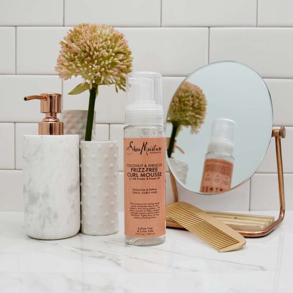 Shea Moisture Curly Hair Products, Coconut & Hibiscus Bundle Includes Frizz Free Curl Mousse 7.5 Fl Oz, Curl Enhancing Smoothie 12 Oz, Hold & Shine Mo - Image 5