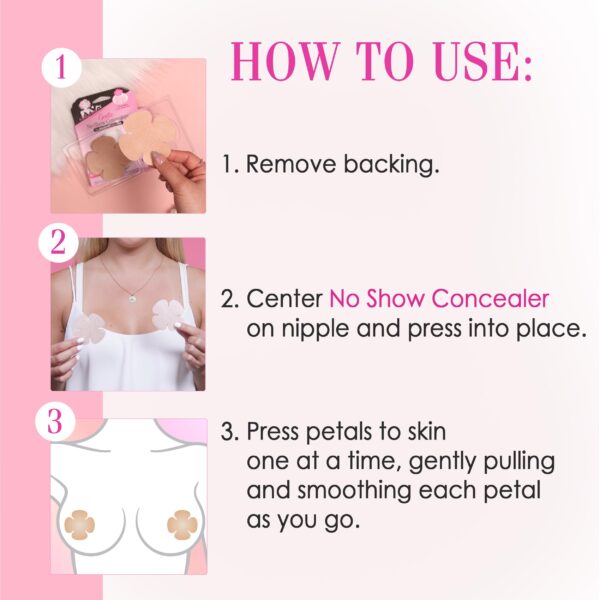 Hollywood Fashion Secrets No-Show Petal Concealers, Lightweight & Disposable Bra Alternative, 10 Pack - Image 5