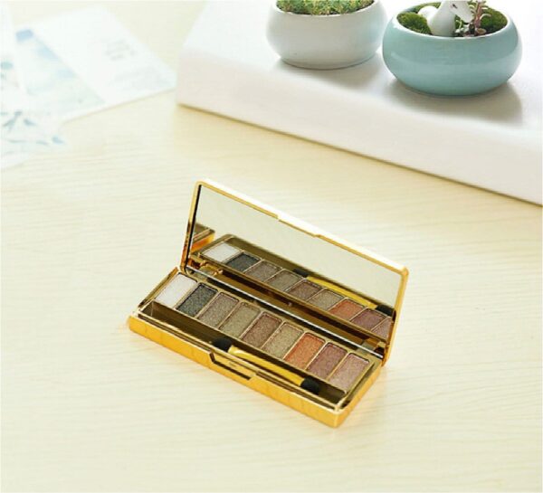 Sparkle Eyeshadow Palette&9 Colors Shimmer Makeup Palette & Cosmetic Brush Set &Gold Glitter, Highly Shining Pigmented Diamond &9 Color Eyeshadow 6# ( - Image 6