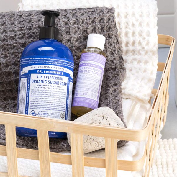 Dr. Bronner's - Pure-Castile Liquid Soap (4 Ounce Variety Pack) Peppermint, Lavender, Tea Tree, Eucalyptus, Almond - Made with Organic Oils, 18-in-1 U - Image 3