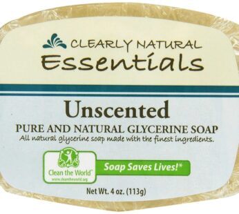 Clearly Natural Glycerin Bar Soap, Unscented,4 Ounce (Pack of 6)