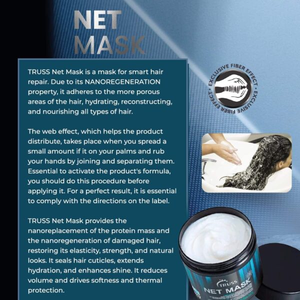 TRUSS Net Hair Mask - Deep Conditioning Treatment + Hair Repair Mask for Curly Hair - Detangle + Hydrate Curls while Soothing Damage - Anti Frizz + Hu - Image 6