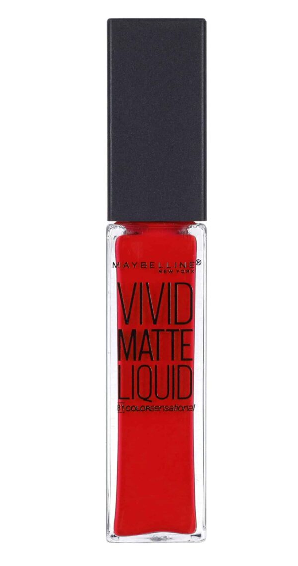 Maybelline New York Color Sensational Vivid Matte Liquid Lipstick, Rebel Red, 0.26 fl. oz. - Image 4