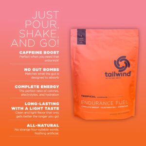 Tailwind Nutrition Endurance Fuel, Electrolyte & Hydration Sports Drink Mix Powder with Caffeine, Gluten-Free, Vegan, Tropical Buzz, 50 Servings (Caff - Image 2