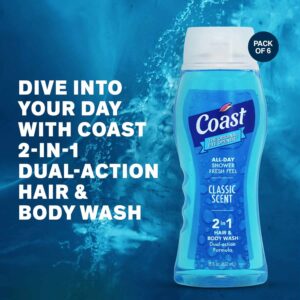 Coast Hair and Body Wash, Classic Scent, 18 Fl Oz Bottle - Image 2