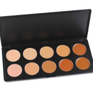 10 Colors Hydrating Cream Concealer Palette, Pure Vie Long Lasting Full Coverage Correcting Concealer Palette Foundation Camouflage Makeup Contour Kit - Image 3