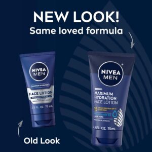 NIVEA MEN Maximum Hydration Face Lotion with Broad Spectrum SPF 15 Sunscreen, Lightweight Moisturizer Protects and Moisturizes, 4 Pack of 2.5 Fl Oz Tu - Image 2