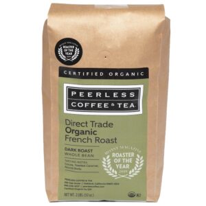 Peerless Organic Dark Roast Whole Bean Coffee (2 lb.) ? Direct Trade Organic French Roast, Made from 100% Arabica Beans from Peru - Image 1