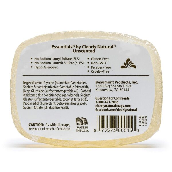 Clearly Natural Glycerin Bar Soap, Unscented,4 Ounce (Pack of 6) - Image 4