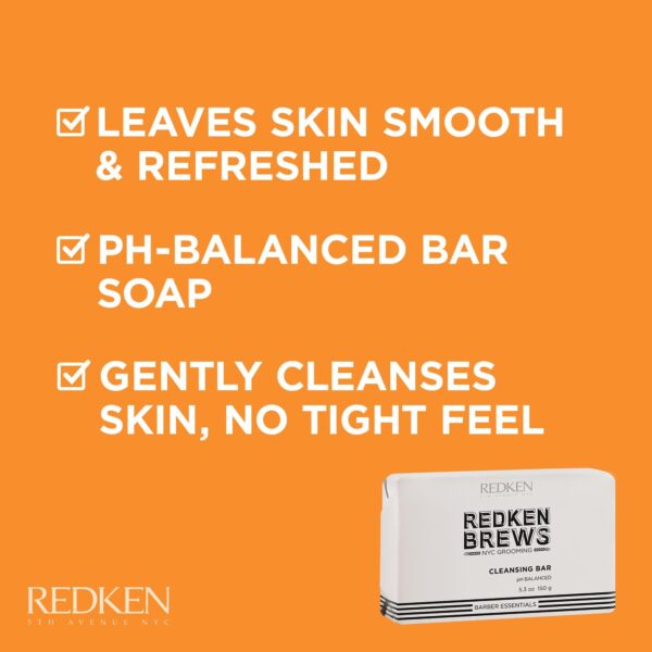 Redken Brews Cleanse Bar For Men | Multi-Purpose Bar Soap For Face and Body | Moisturizing & Deodorizing | Clean & Fresh Scent | For All Men's Skin Ty - Image 5